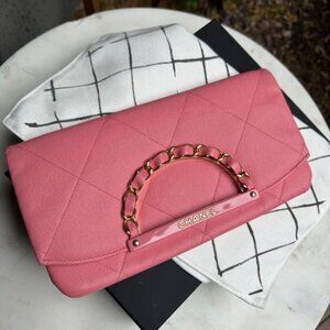 Chanel A Real Catch Caviar Leather Clutch